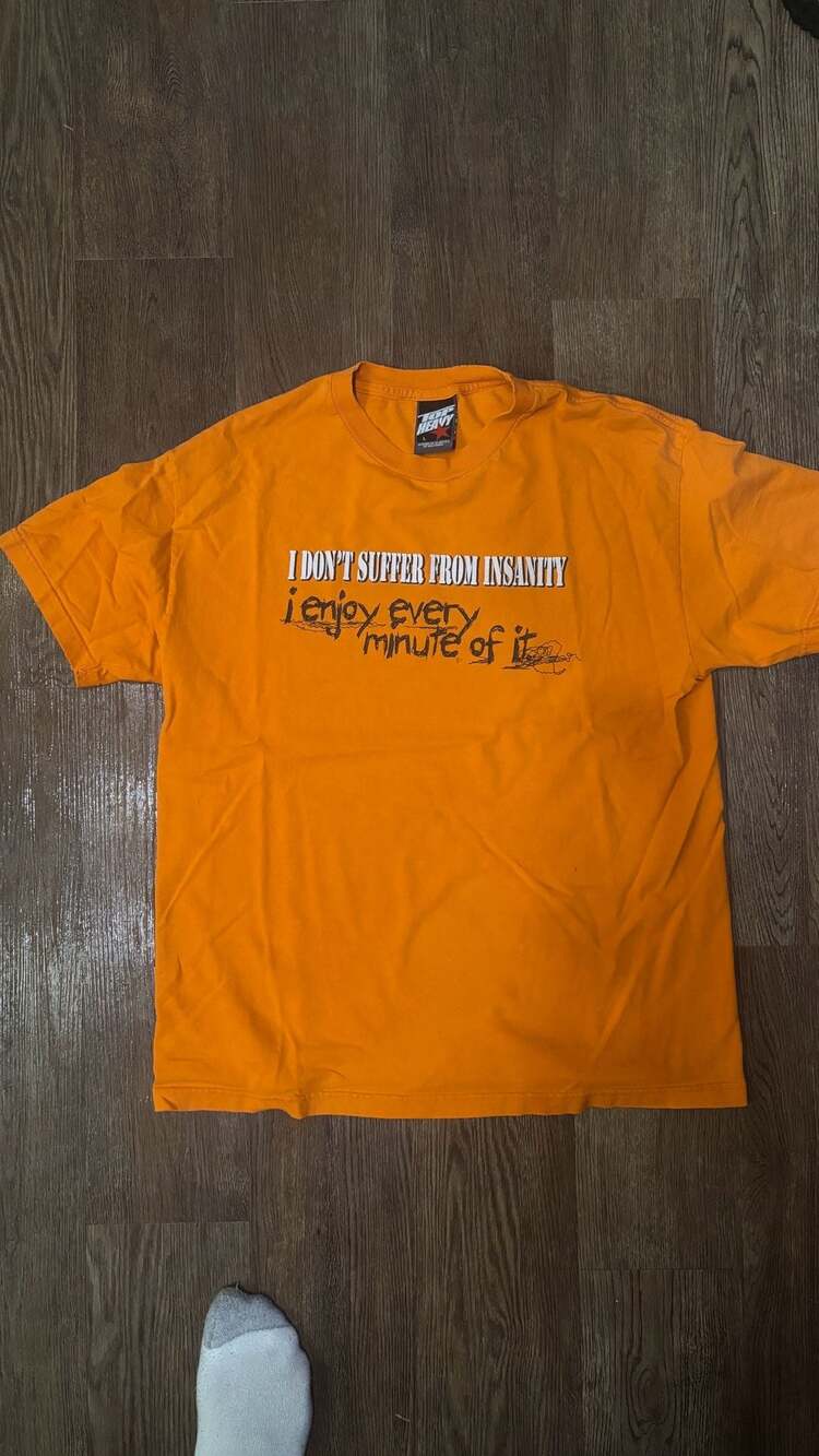 Vintage Top Heavy I Don't Suffer From Insanity Graphic T-Shirt Size Large